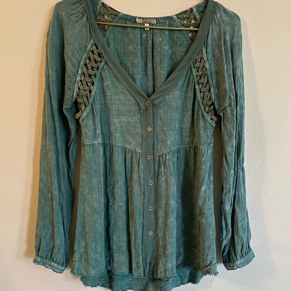 Gimmicks green light weight Long sleeve blouse Small - Picture 4 of 9